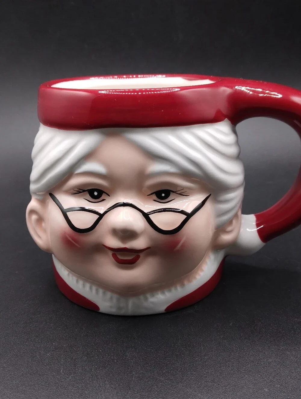Vintage Pottery Barn Figural Mrs. Claus Mug, Ceramic READ